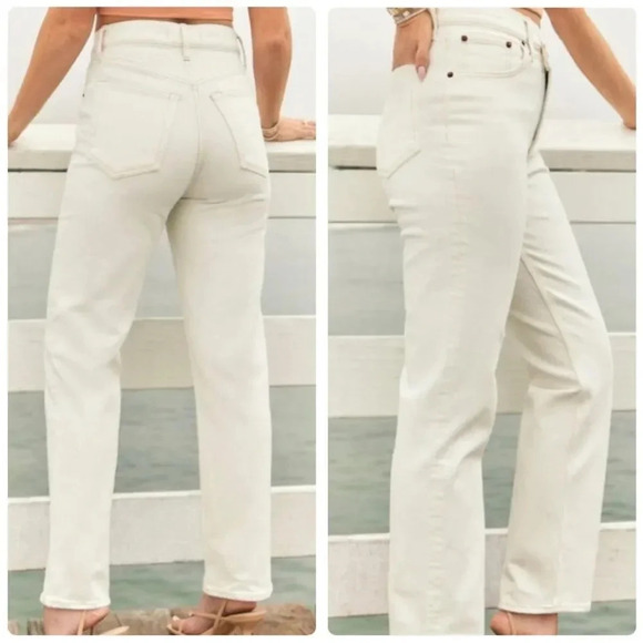 Abercrombie & Fitch The ‘90s Straight Ultra High Rise Jeans Size 34 Long NWT New - Picture 2 of 12